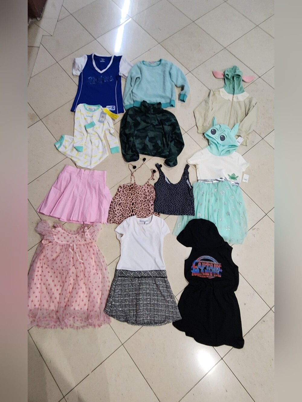 Kids Child Girls Clothes 8 Years Lot of 13 Baby Yoda LA Dodgers